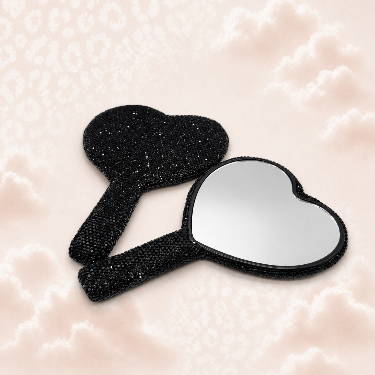 Black rhinestone heart mirror 🖤 (PRE-ORDER)